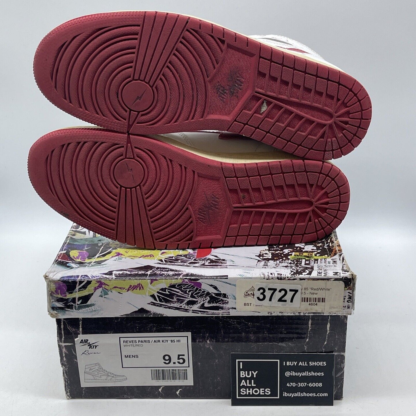 Size 9.5 -reeves paris air kiy Jordan 1 metallic red leather retro 1 of high 85