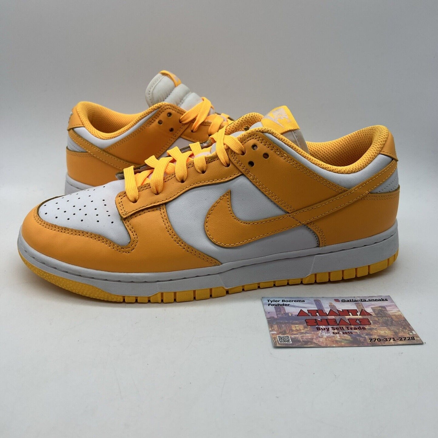 Size 10.5 - Nike Dunk Low Laser Orange W White Leather (DD1503-800)