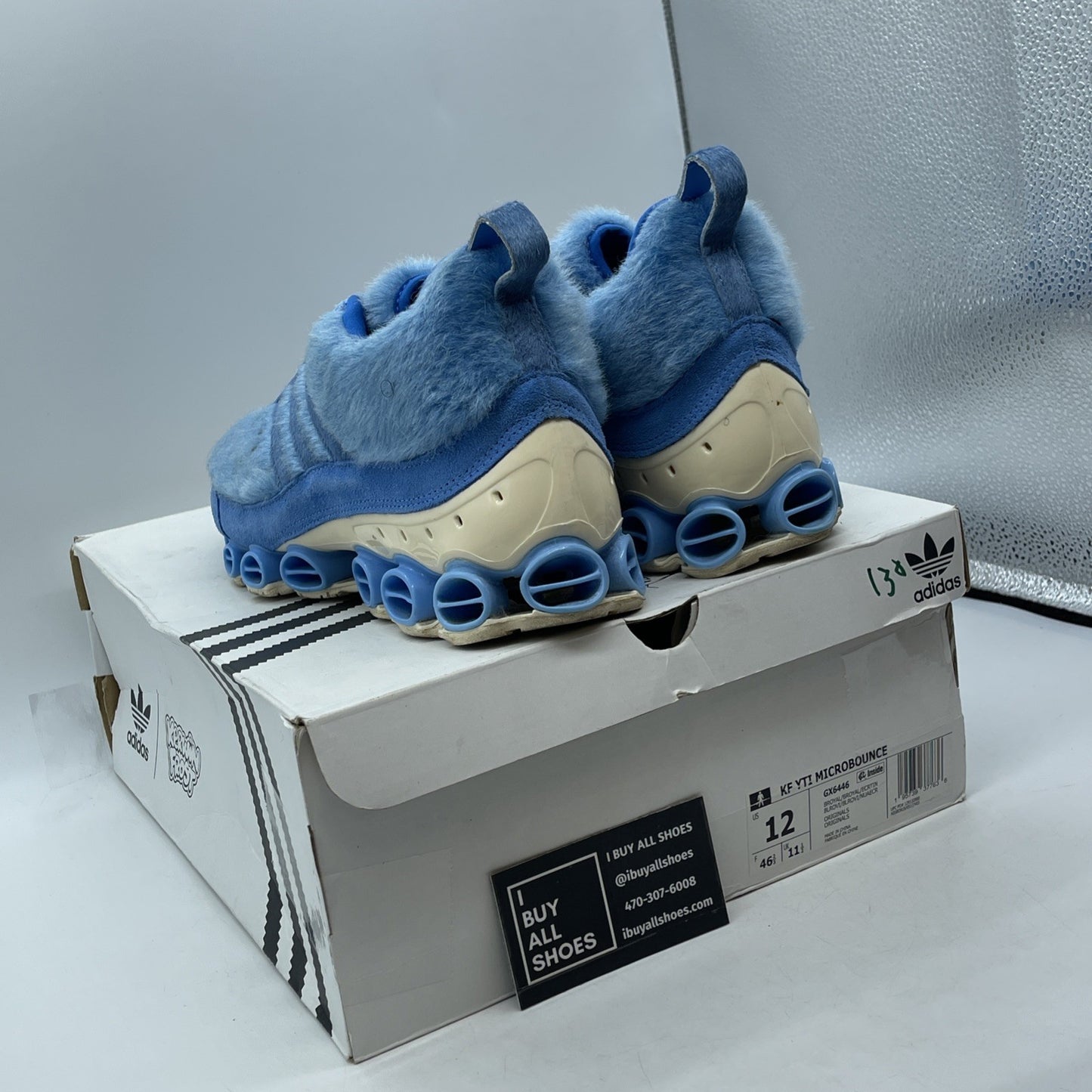 Size 12 - adidas Kerwin Frost x Microbounce T1 YTI Blue Suede (GX6446)