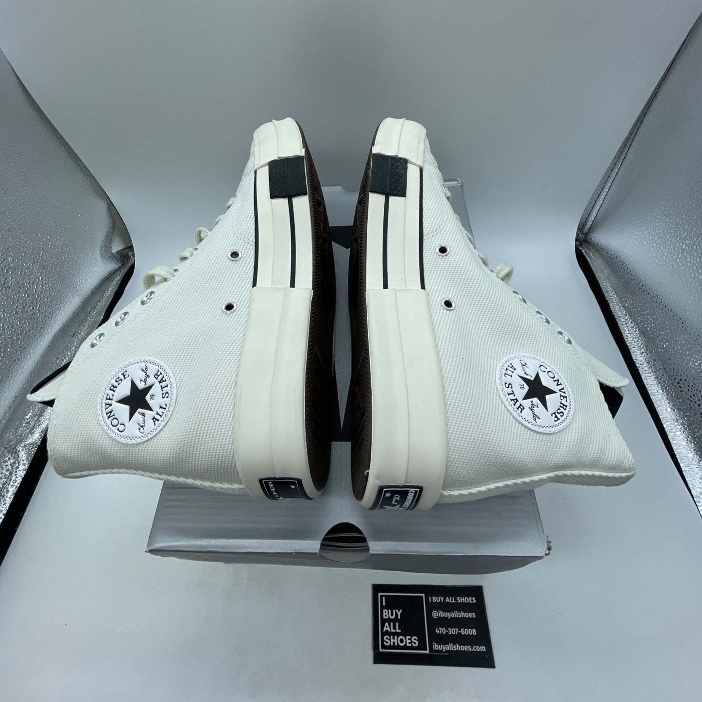 Size 9.5 - Rick Owens x Converse DRKSHDW DRKSTAR Chuck 70 High Egret (172346C)