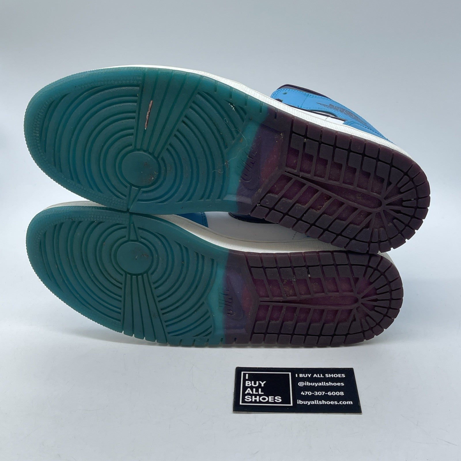 Size 10 - Air Jordan 1 Mid Hornets blue Purple White Leather (554724-415)