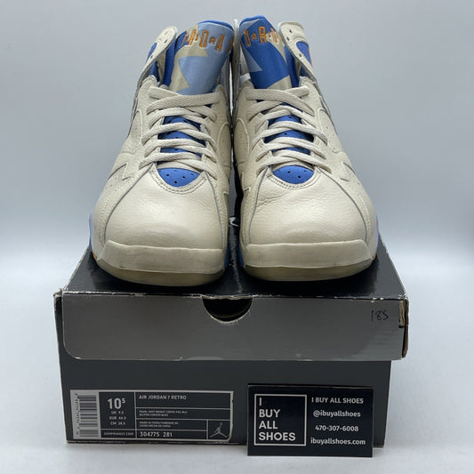 Size 10.5 - Air Jordan 7 Retro Pacific Blue Tan Leather (304775-281)