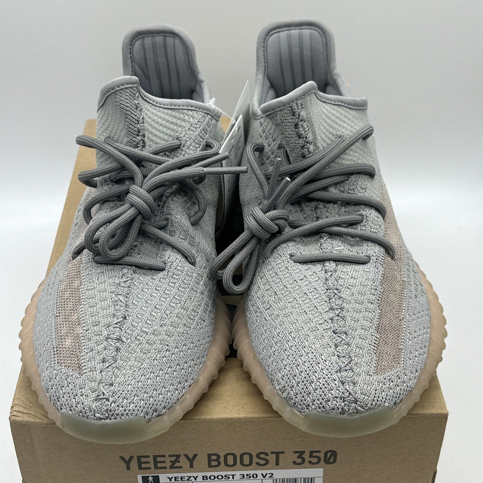 Size 8 - adidas Yeezy Boost 350 V2 True Form Grey Orange New Icy Sole Kanye West