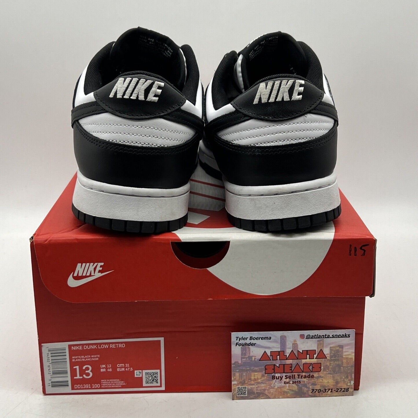 Size 13 - Nike Dunk Low Black White Leather (DD1391-100)