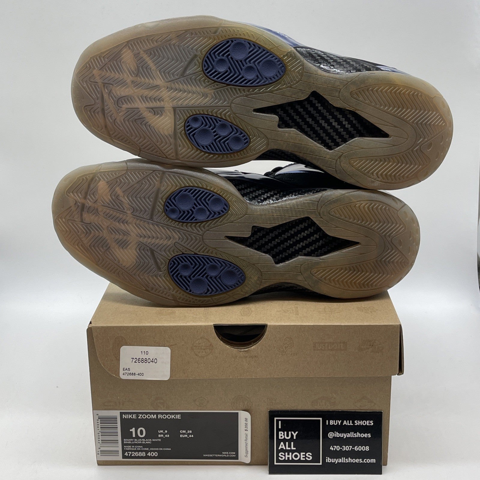 Size 10 - Nike Zoom Rookie Binary Blue Black Suede (472688-400)