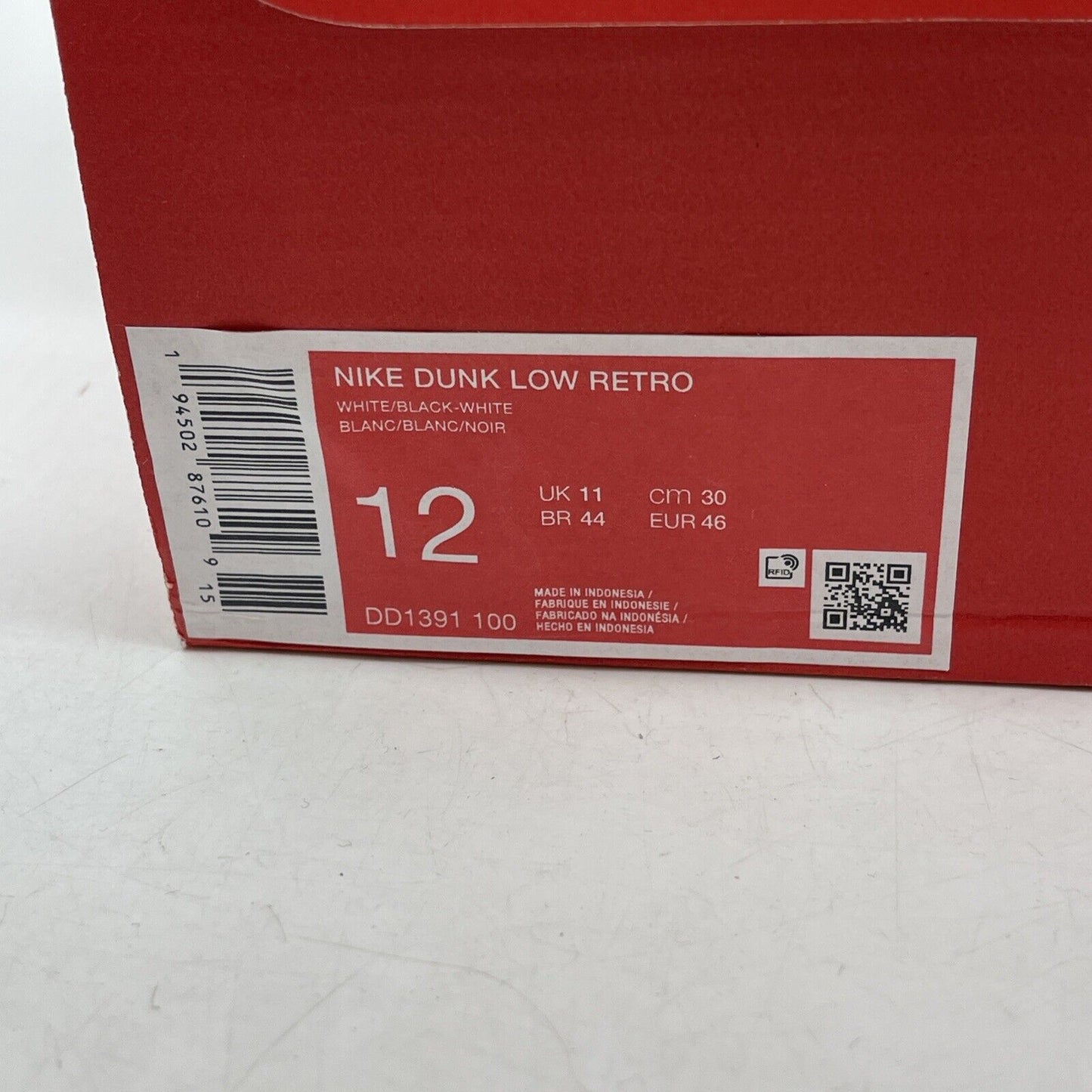Size 12 - Nike Dunk Low Black White Suede Leather (DD1391-100)