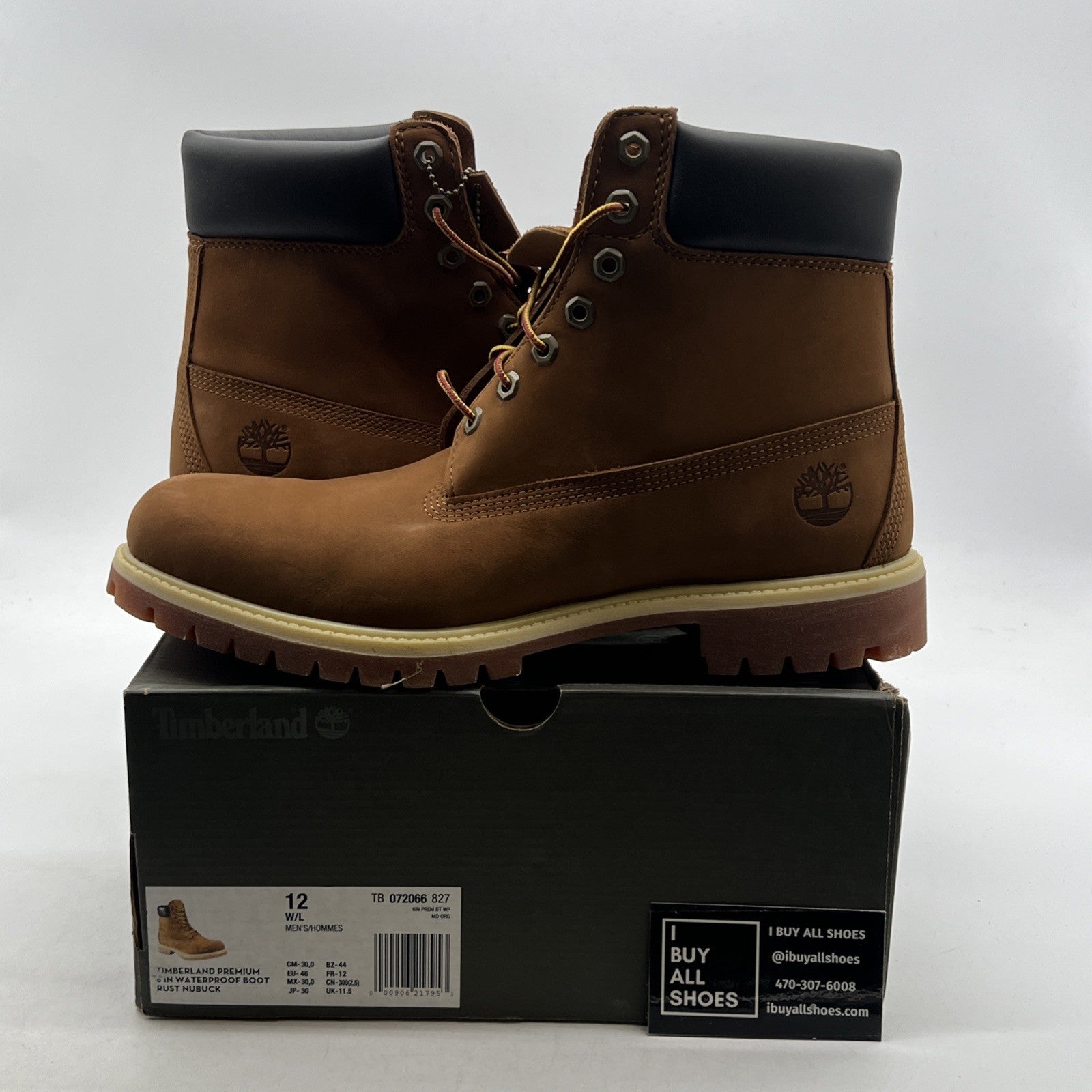 Size 12 - TIMBERLAND 6" Premium 'Rust Nubuck' Waterproof Boots (TB072066-827)
