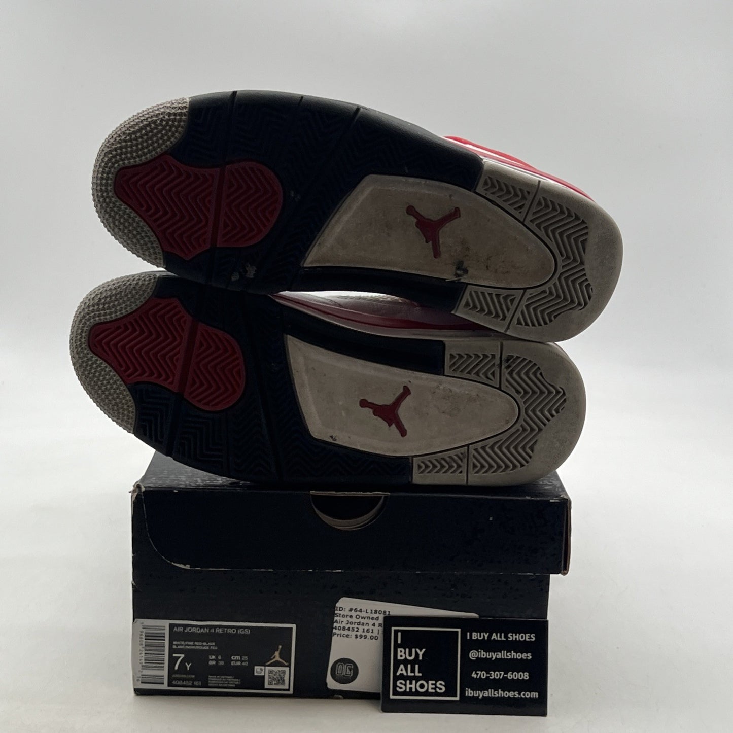 Size 7 - Air Jordan 4 Retro Mid Red Cement (408452-161)