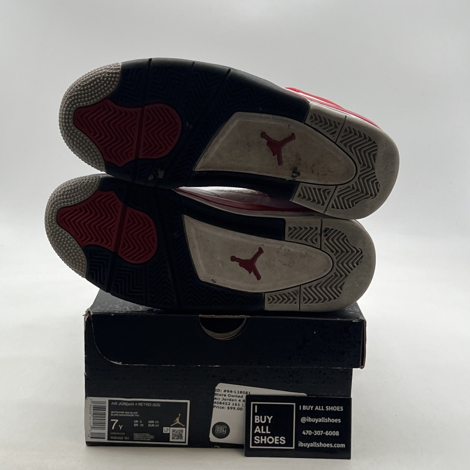 Size 7 - Air Jordan 4 Retro Mid Red Cement (408452-161)