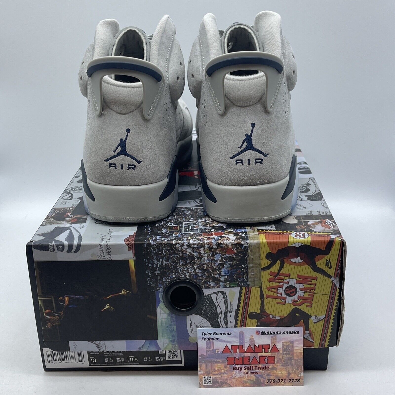 Size 10 - Jordan 6 Retro Mid Georgetown Grey White Blue Suede (CT8529-012)