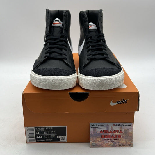 Size 11 - Nike Blazer '77 Vintage Mid Black Sail Leather (BQ6806-002).