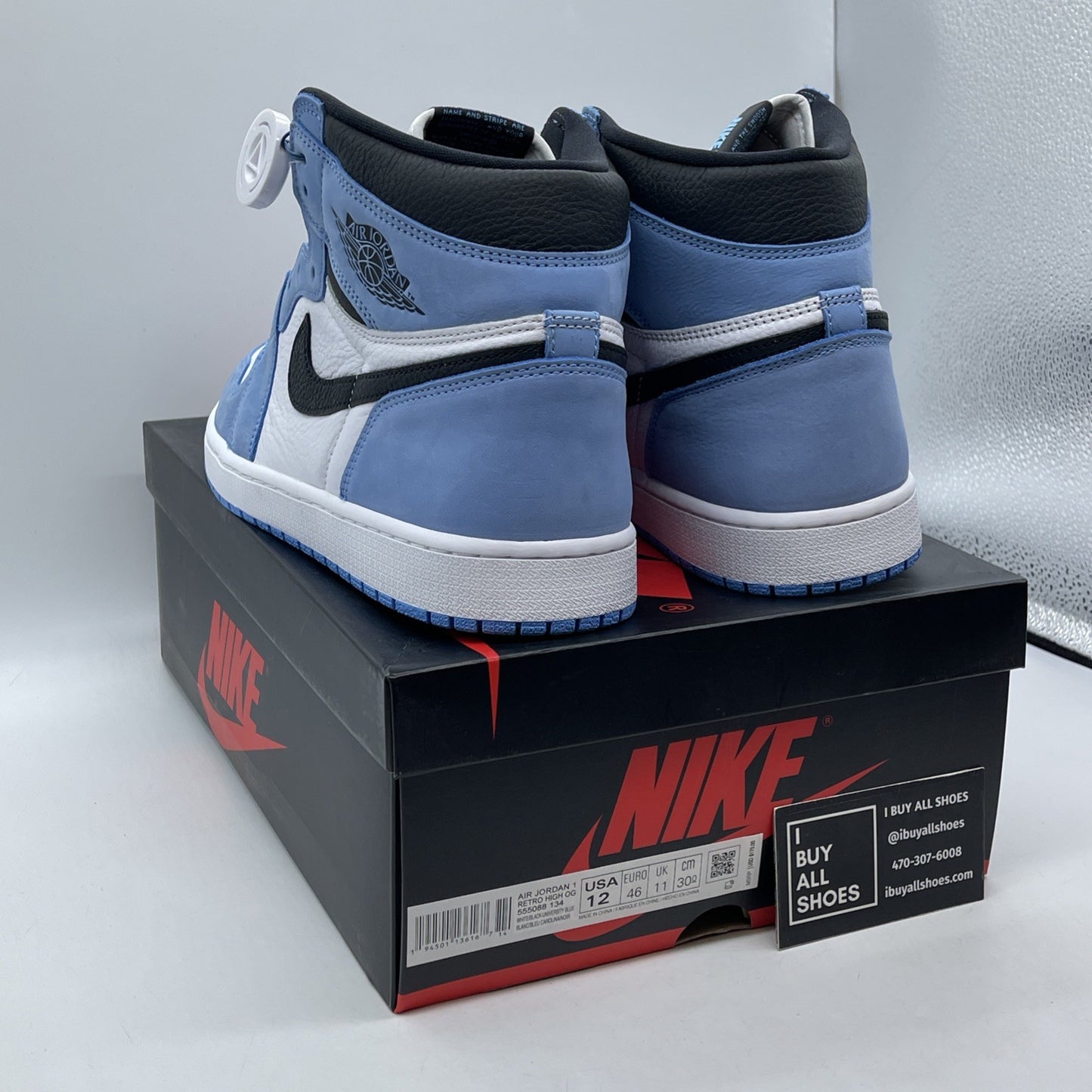 Size 12 - Jordan 1 Retro OG High University Blue White Suede (555088-134)