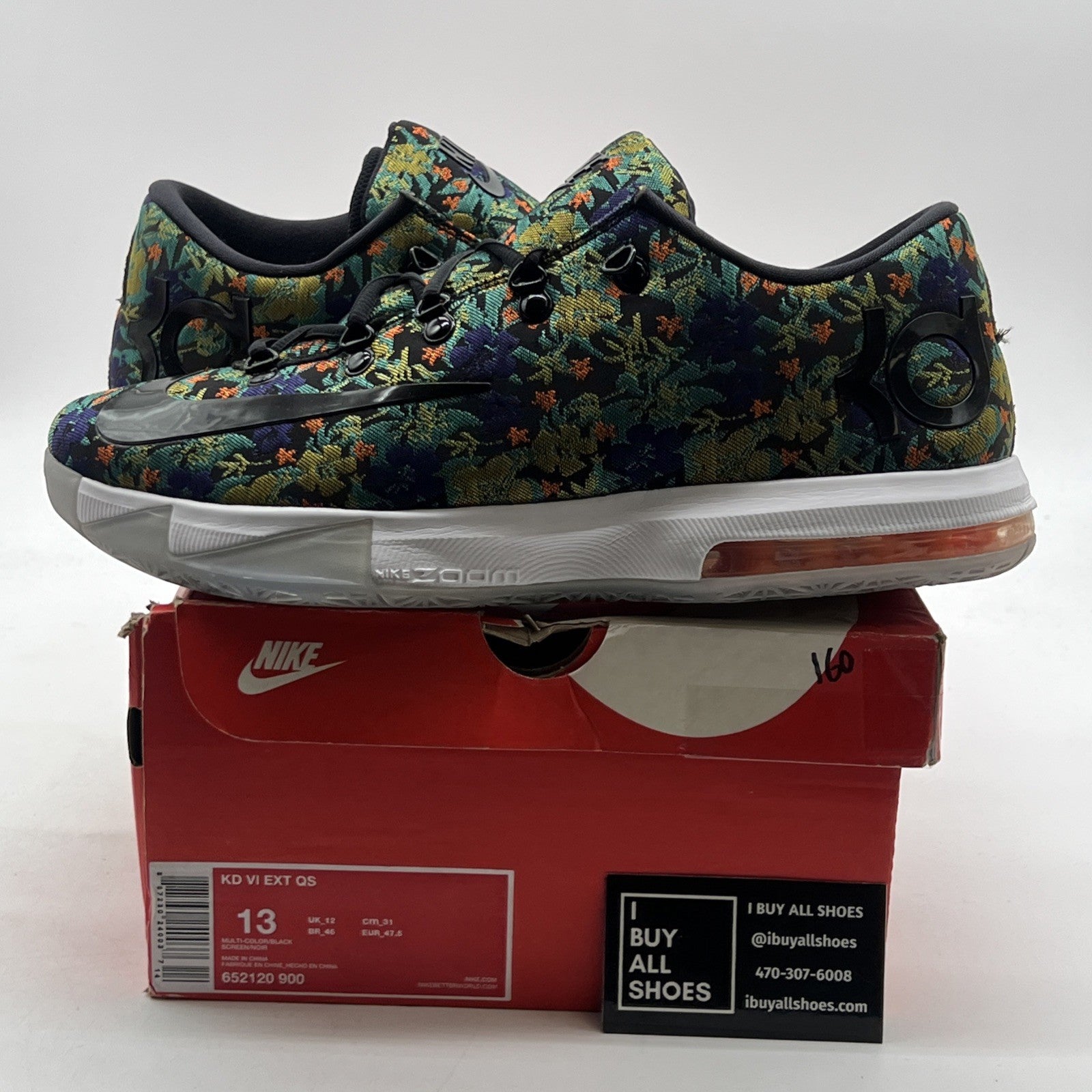 Size 13 - Nike Mens 7 KD 6 EXT QS Sneakers Floral Print (652120-900)