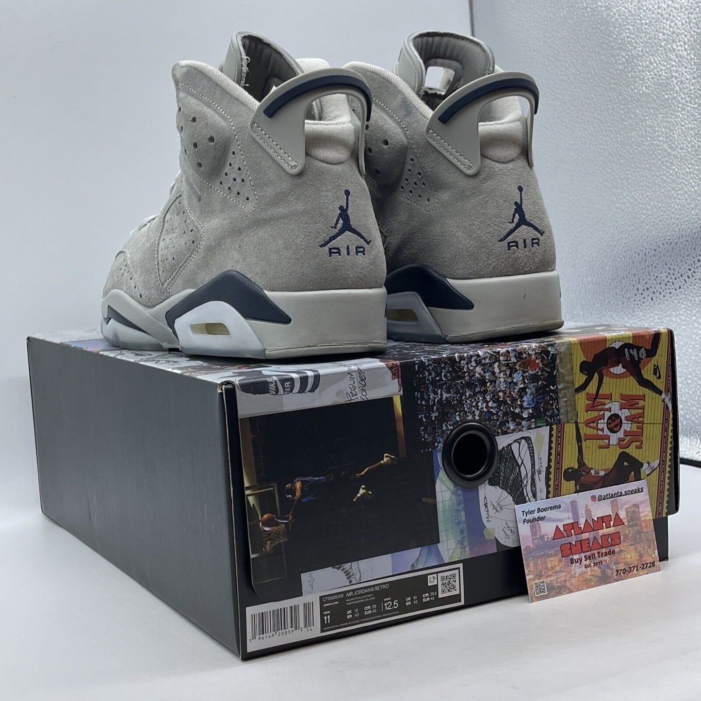 Size 11 - Jordan 6 Retro Mid Georgetown Grey Blue White Suede (CT8529-012)