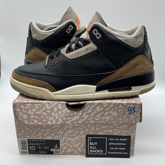 Size 10 - Jordan 3 Retro Mid Desert Elephant Black Brown Suede (CT8532-008)