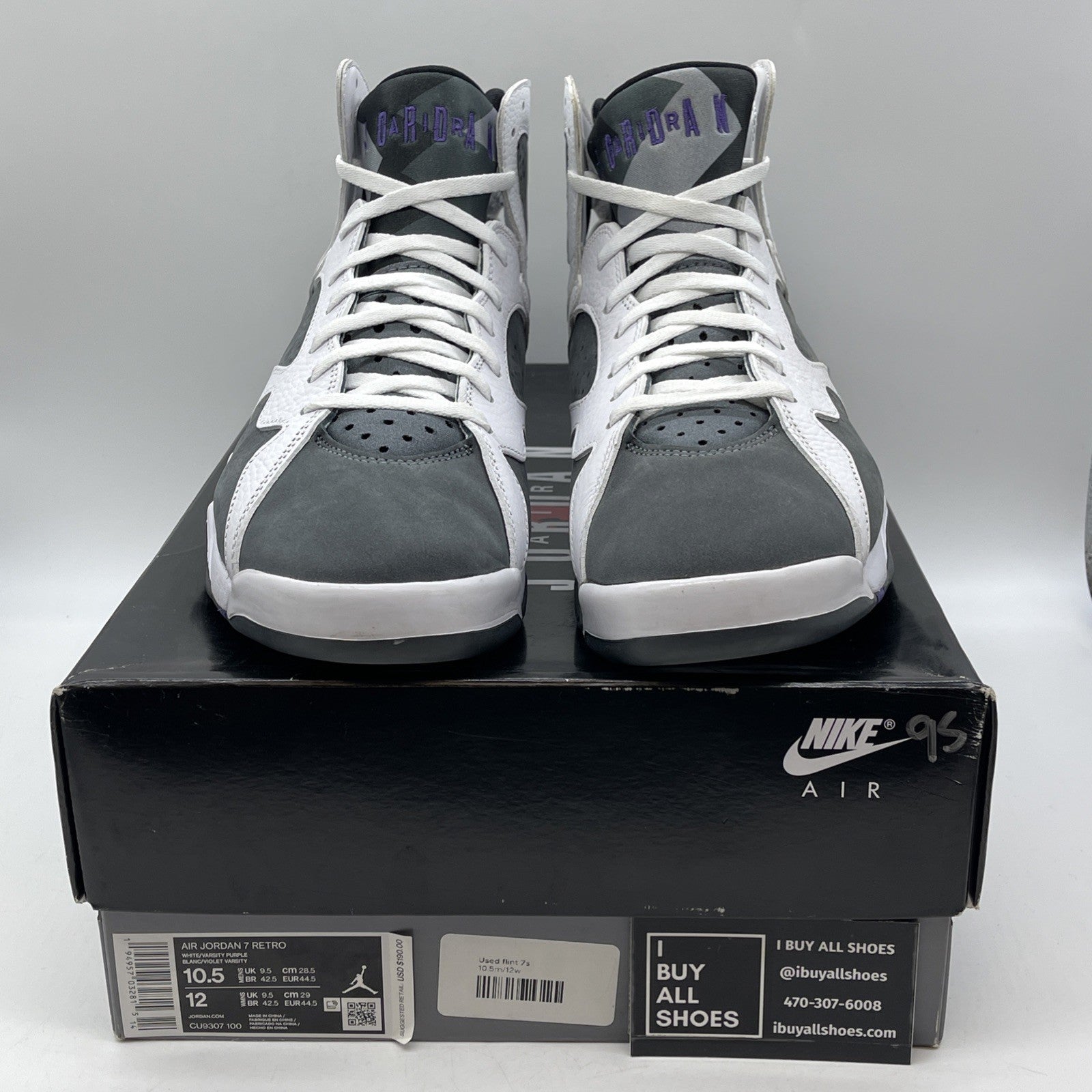 Size 10.5 - Air Jordan 7 Retro 2021 Flint Grey White Suede Leather (CU9307-100)