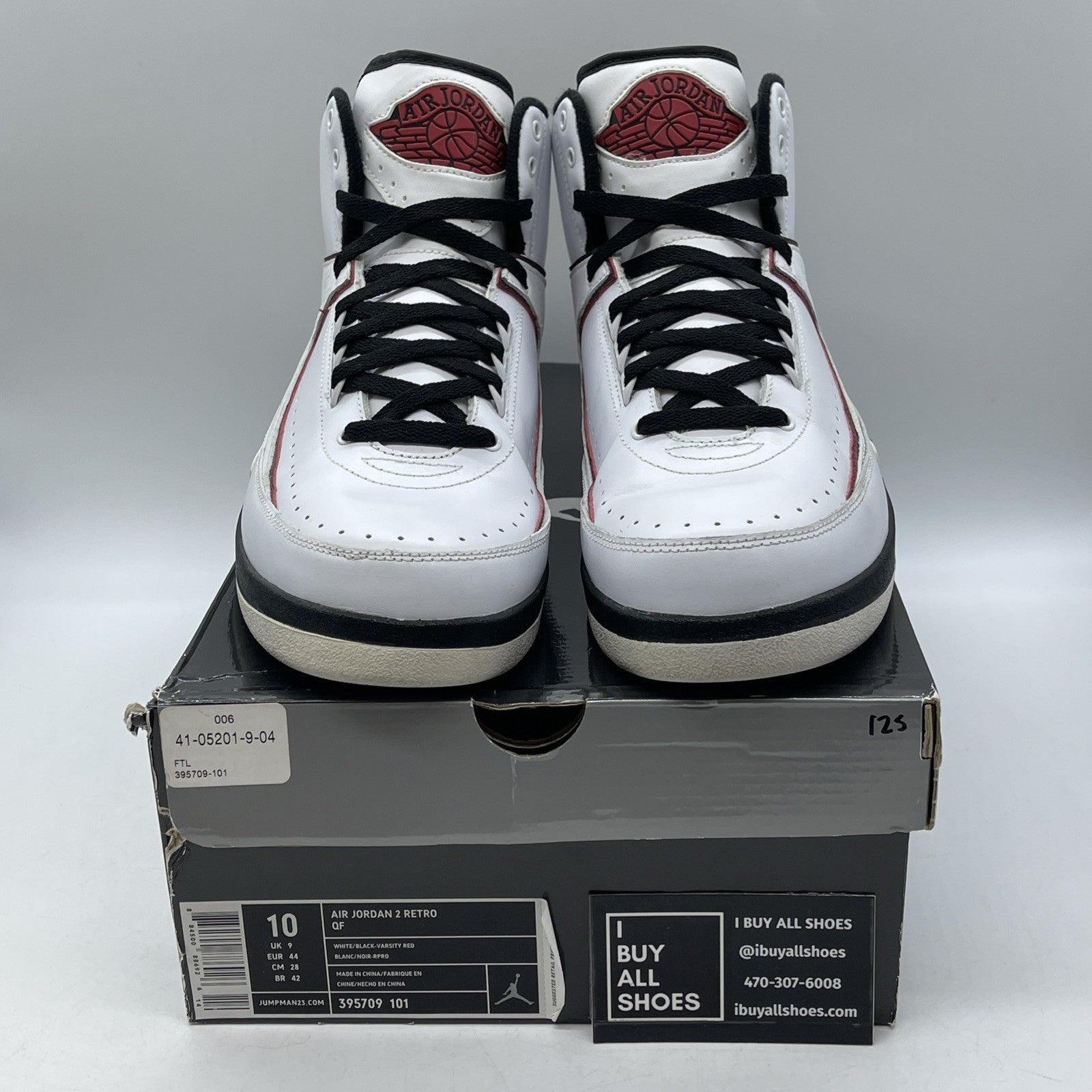 Size 10 - Air Jordan 2 Retro QF 2010 Varsity Red White Leather (395709-101)