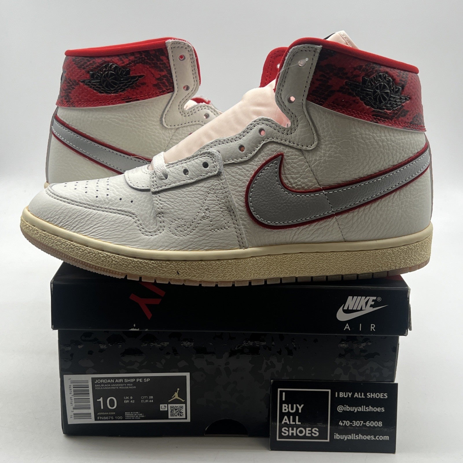 Size 10 - Awake NY x Jordan Air Ship PE SP University Red (FN8575-100)