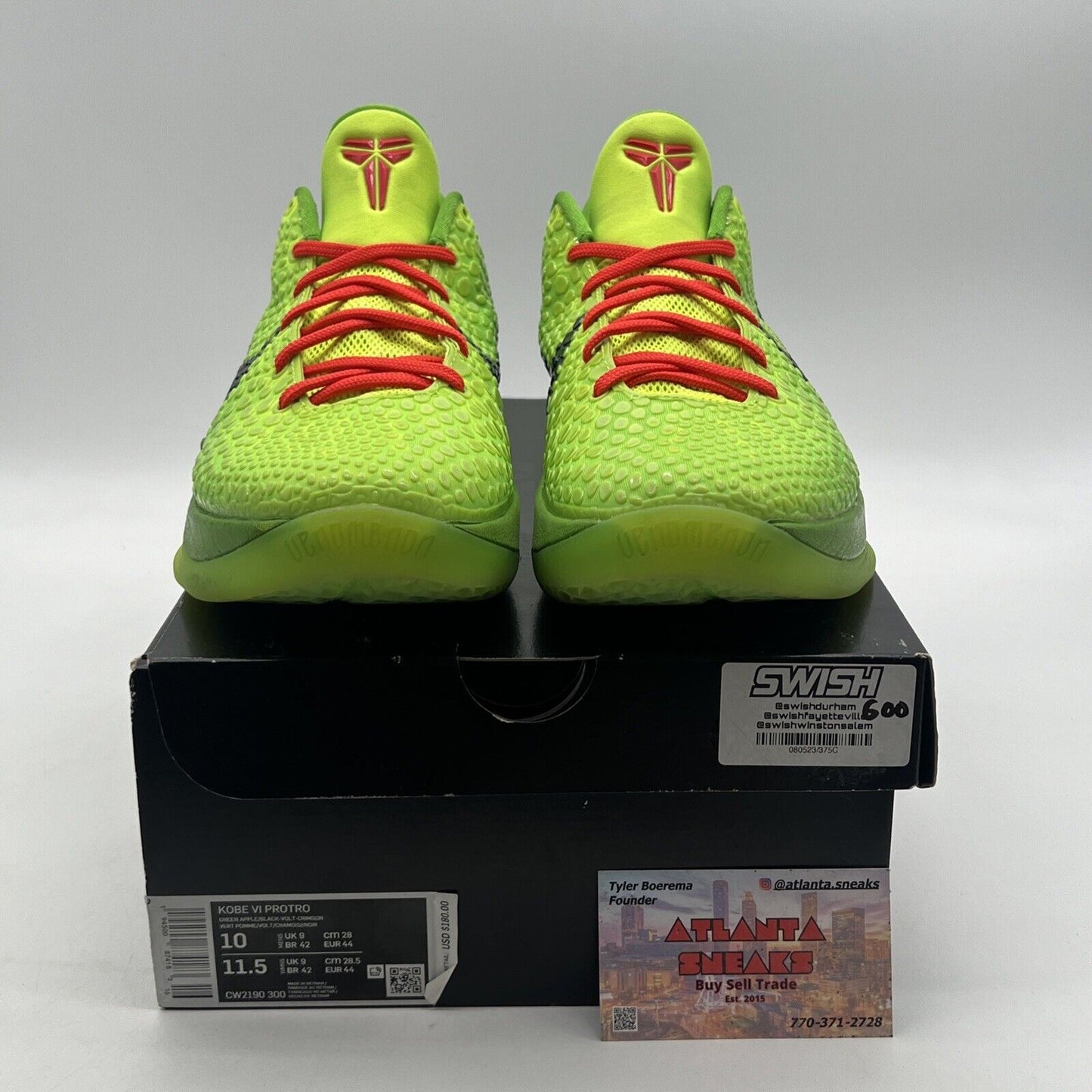 Size 10 - Nike Zoom Kobe 6 Protro Low Grinch (CW2190-300)