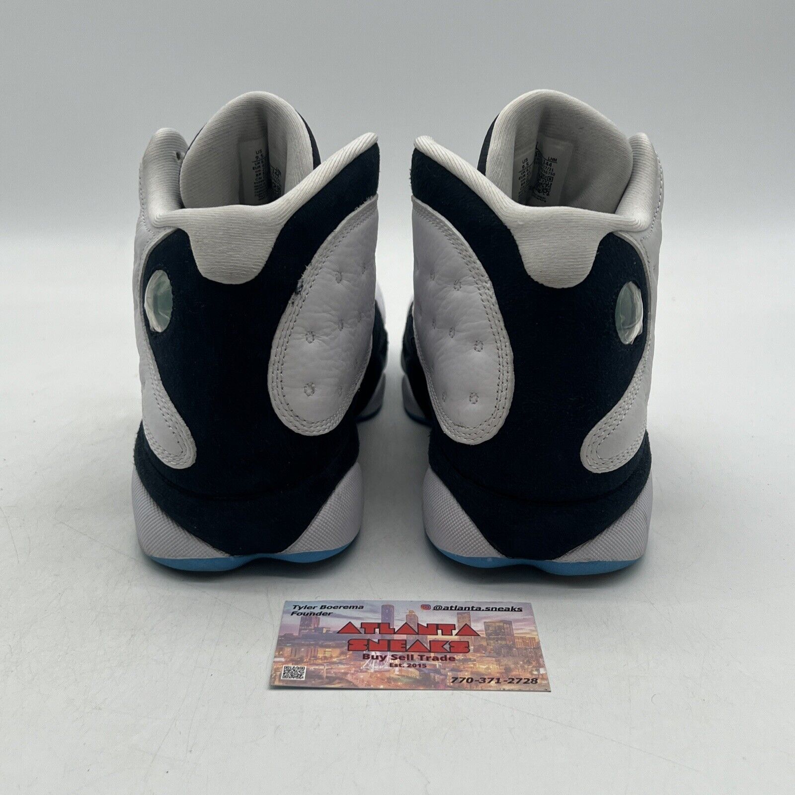 Size 9.5 - Jordan 13 Retro Obsidian White Navy Leather Blue (414571-144)