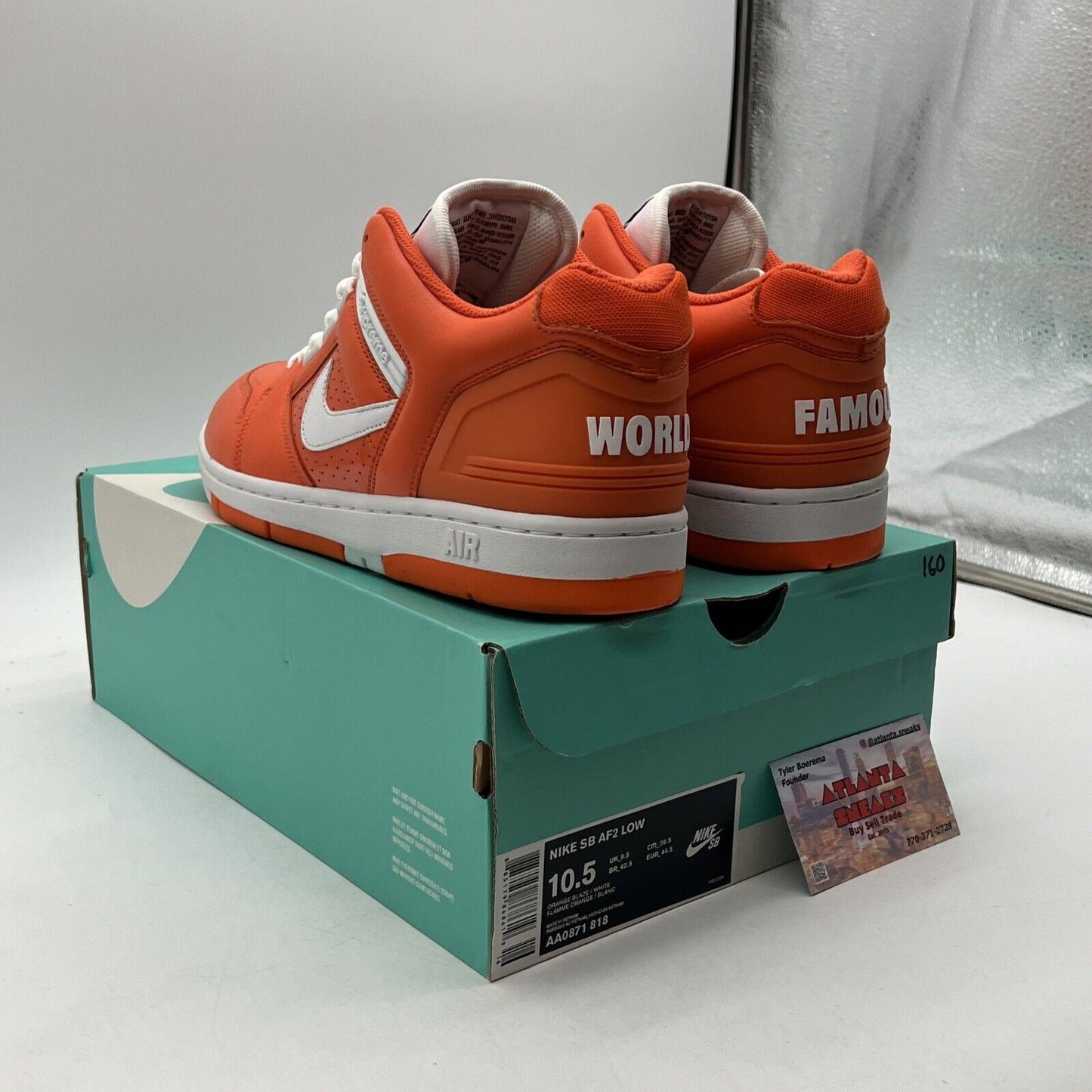 Size 10.5 - Nike Supreme x Air Force 2 Orange Leather (AA0871-818)