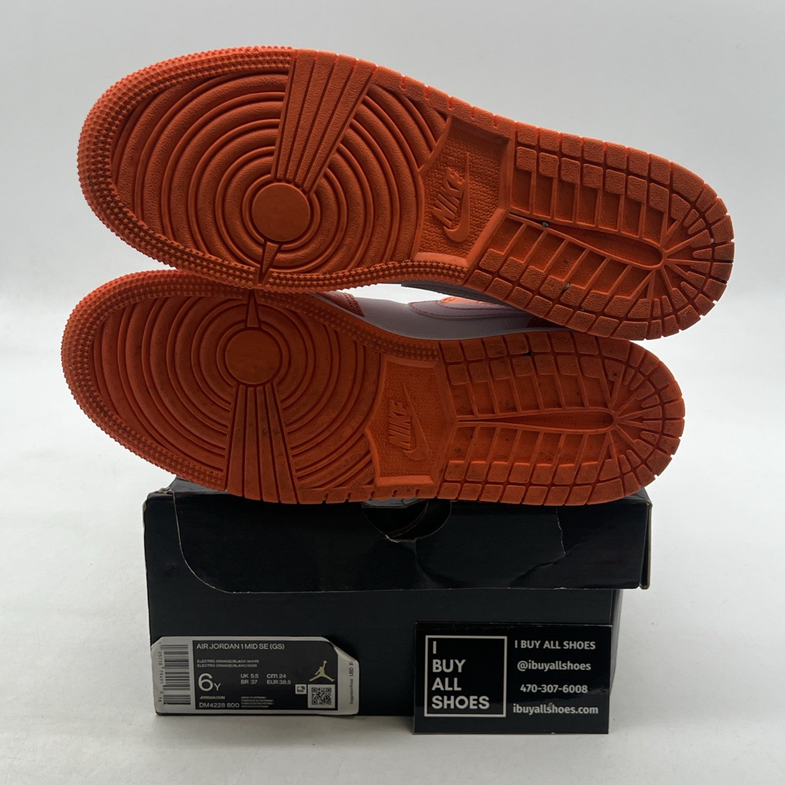 Size 6Y - Air Jordan 1 SE High Electro Orange (DM4228-800)