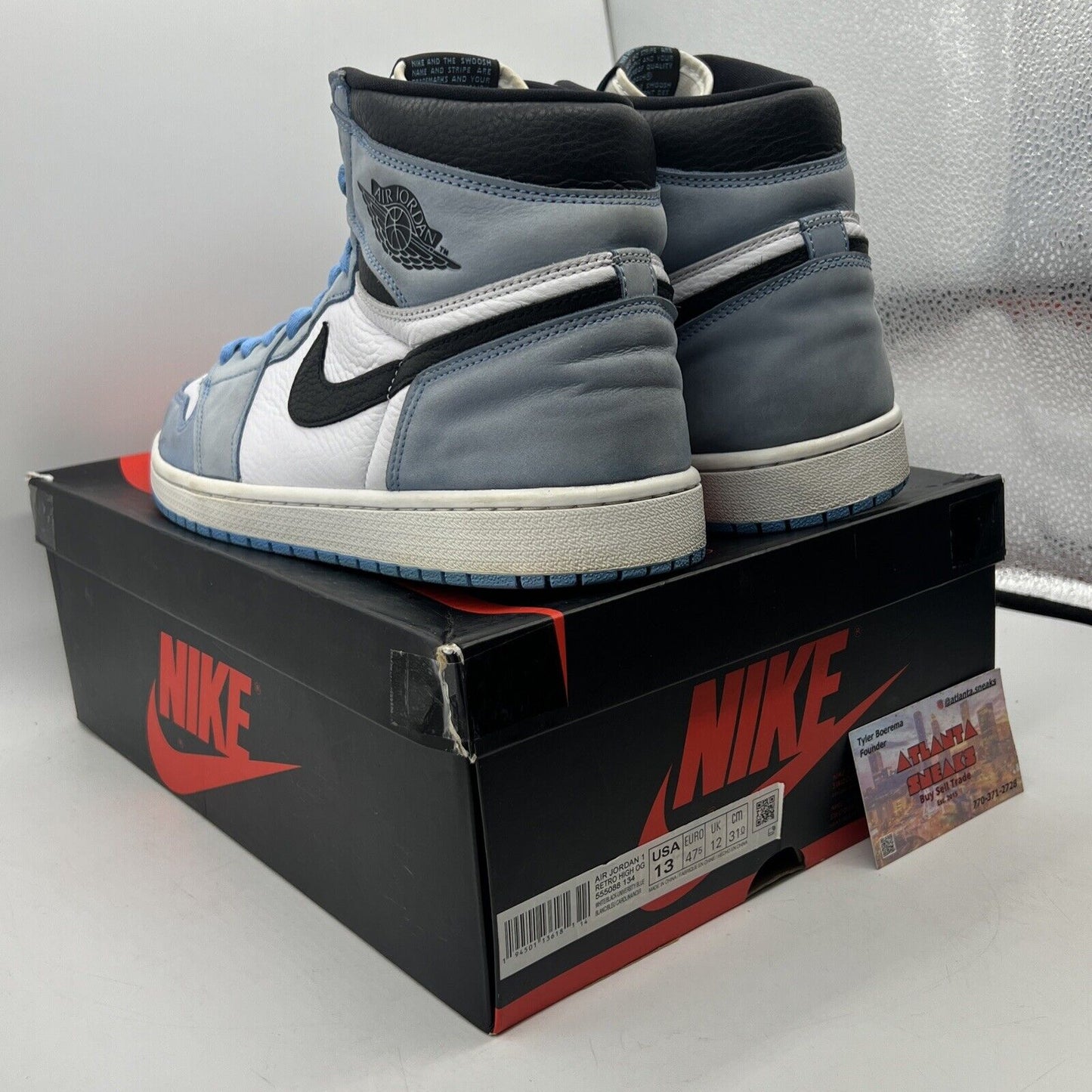 Size 13 - Jordan 1 Retro OG High University Blue Black White Leather 555088-134