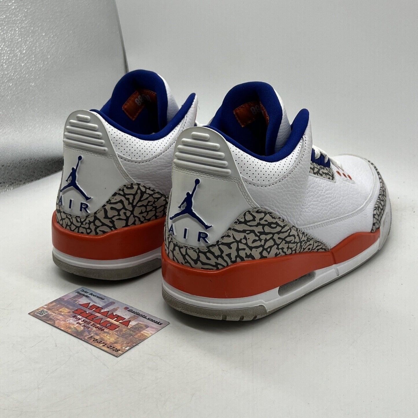 Size 9.5 - Air Jordan 3 Retro Knicks Orange Blue Leather (136064-148)