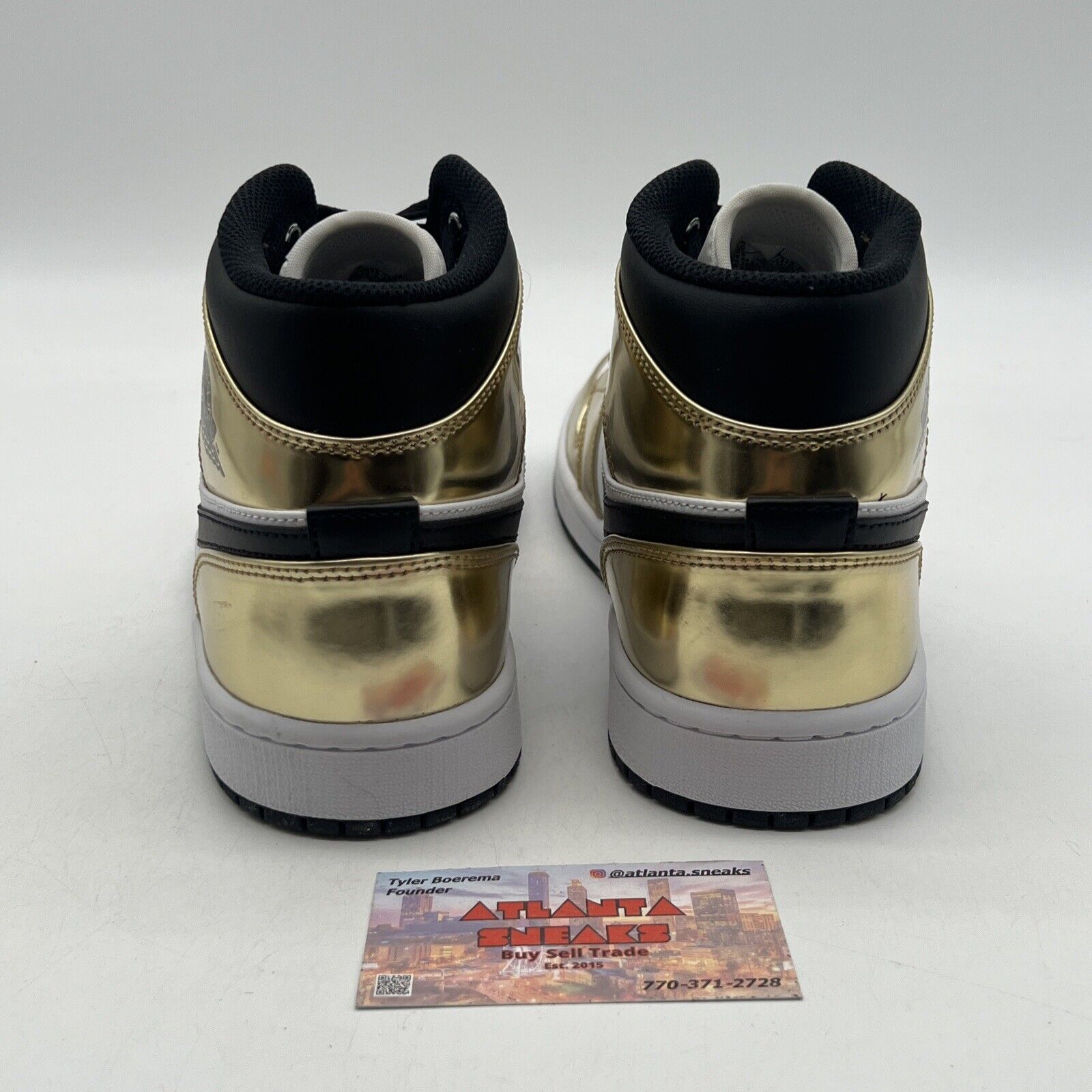 Size 10 - Jordan 1 Mid SE Metallic Gold 2020 Black White Leather (DC1419-700)