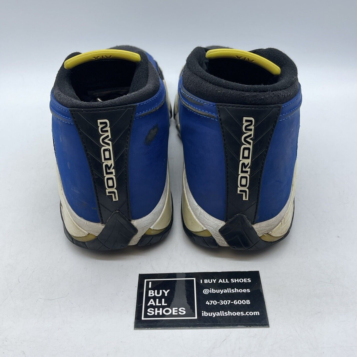 Size 10.5 - Air Jordan 14 Retro 2015 Low Laney Blue Black White (807511-405)