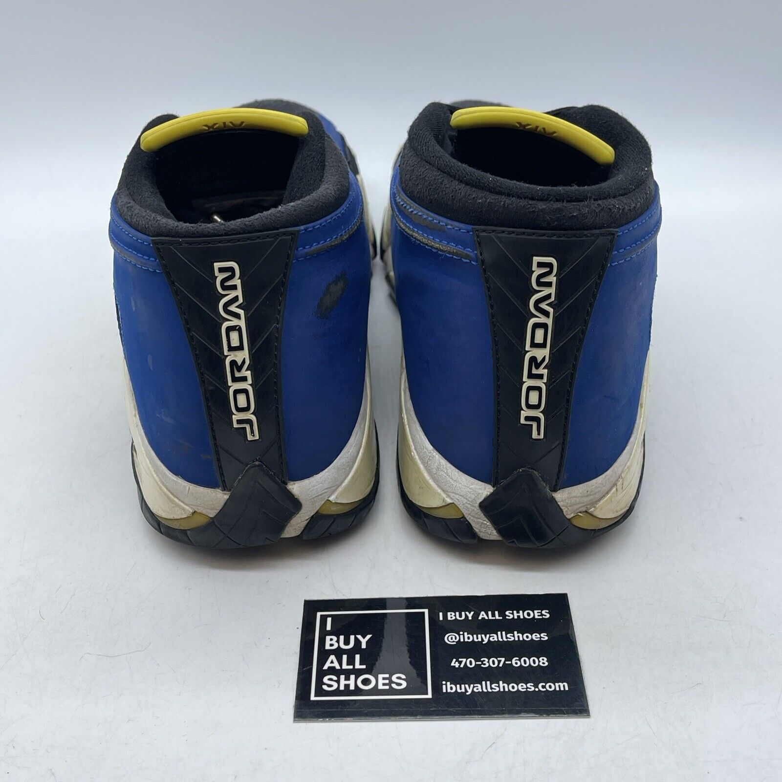 Size 10.5 - Air Jordan 14 Retro 2015 Low Laney Blue Black White (807511-405)