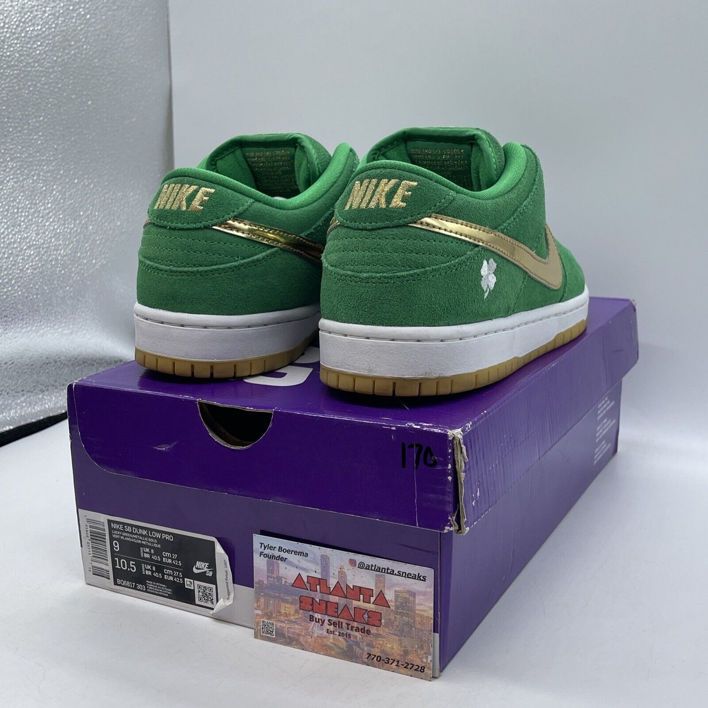 Size 9 - Nike SB Dunk Low Pro St. Patrick's Day Green Suede (BQ6817-303)