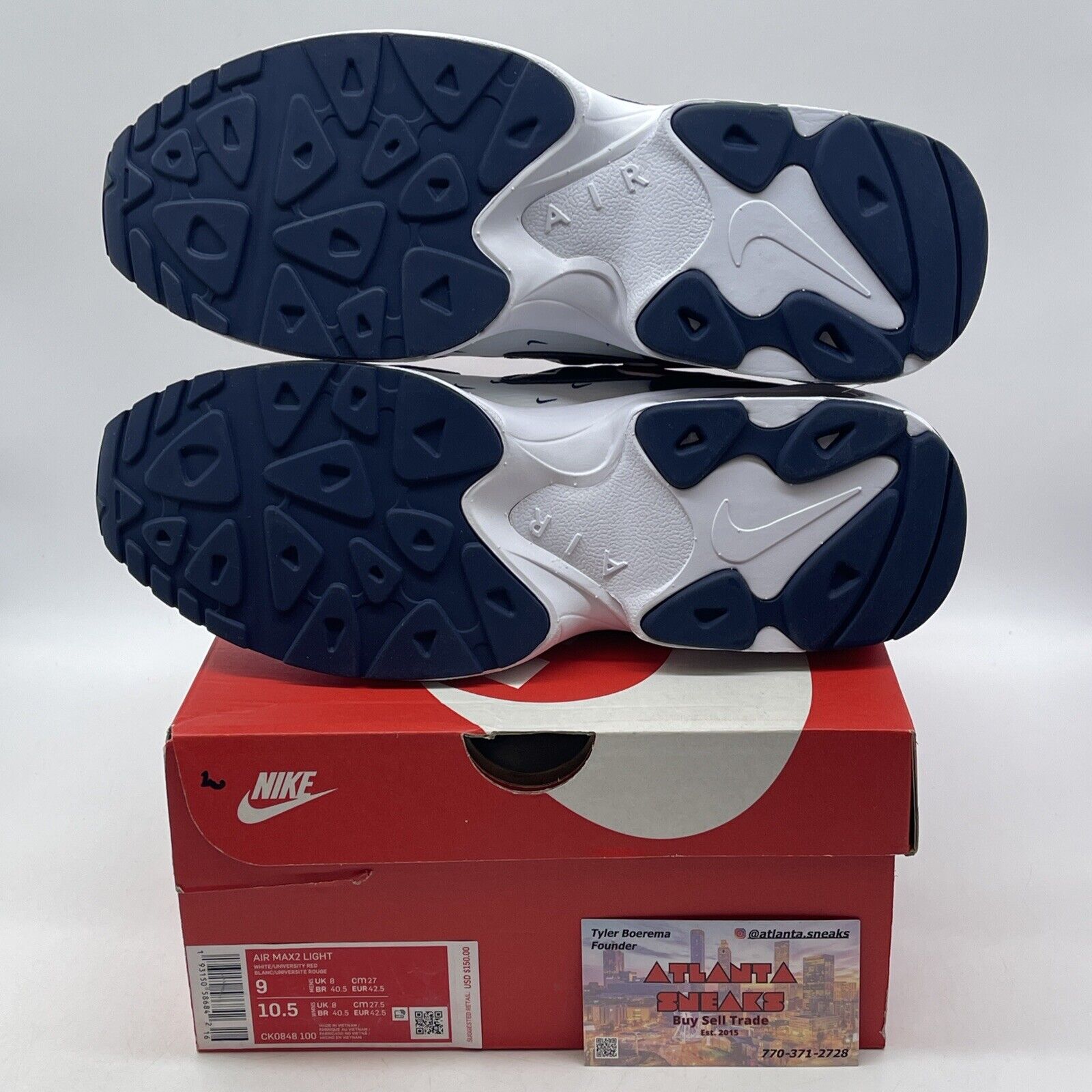 Size 9 - Nike Air Max 2 Light USA Blue Red White Suede Leather (CK0848-100)