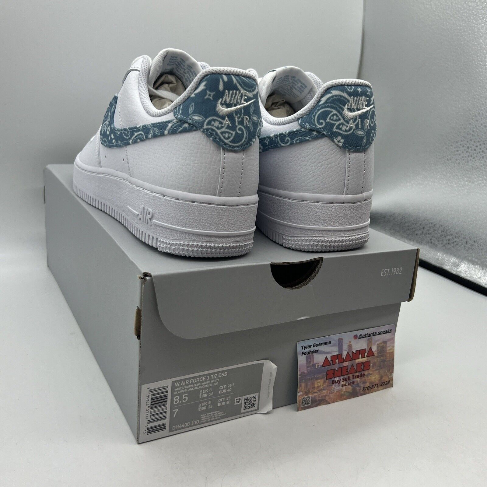 WMNS Nike Air Force 1 ESS | Blue Paisley | DH4406-100 | Size 8.5 Brand New