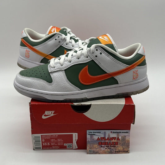 Size 9 - Nike Dunk Low NY vs NY Orange Green Hurricanes Shiny Icy Soles OG All