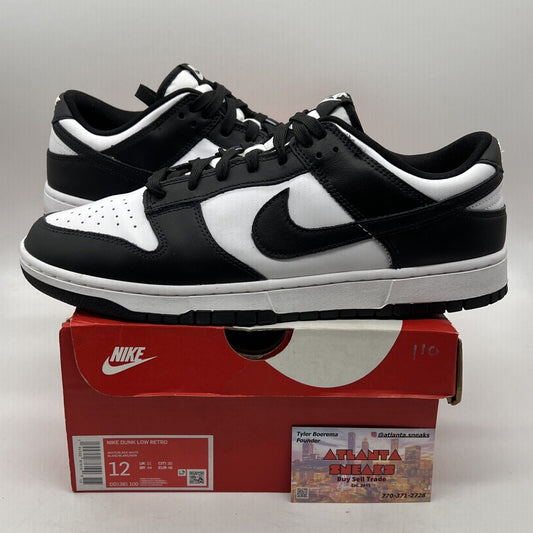 Size 12 - Nike Dunk Low Black White (DD1391-100) Leather