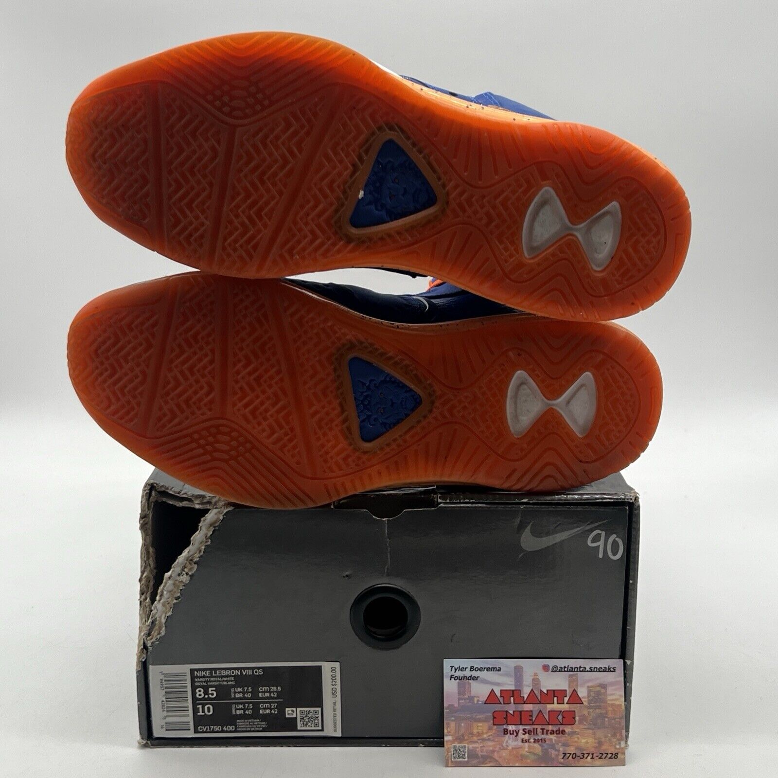 Size 8.5 - Nike LeBron 8 HWC - Blue Orange White Suede (CV1750-400)