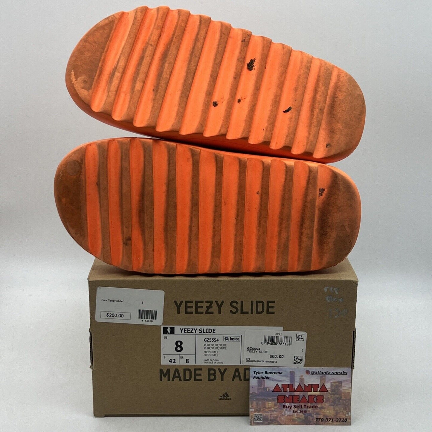 Adidas Yeezy Slide Enflame Orange GZ0953 Size 8 (GZ0953)