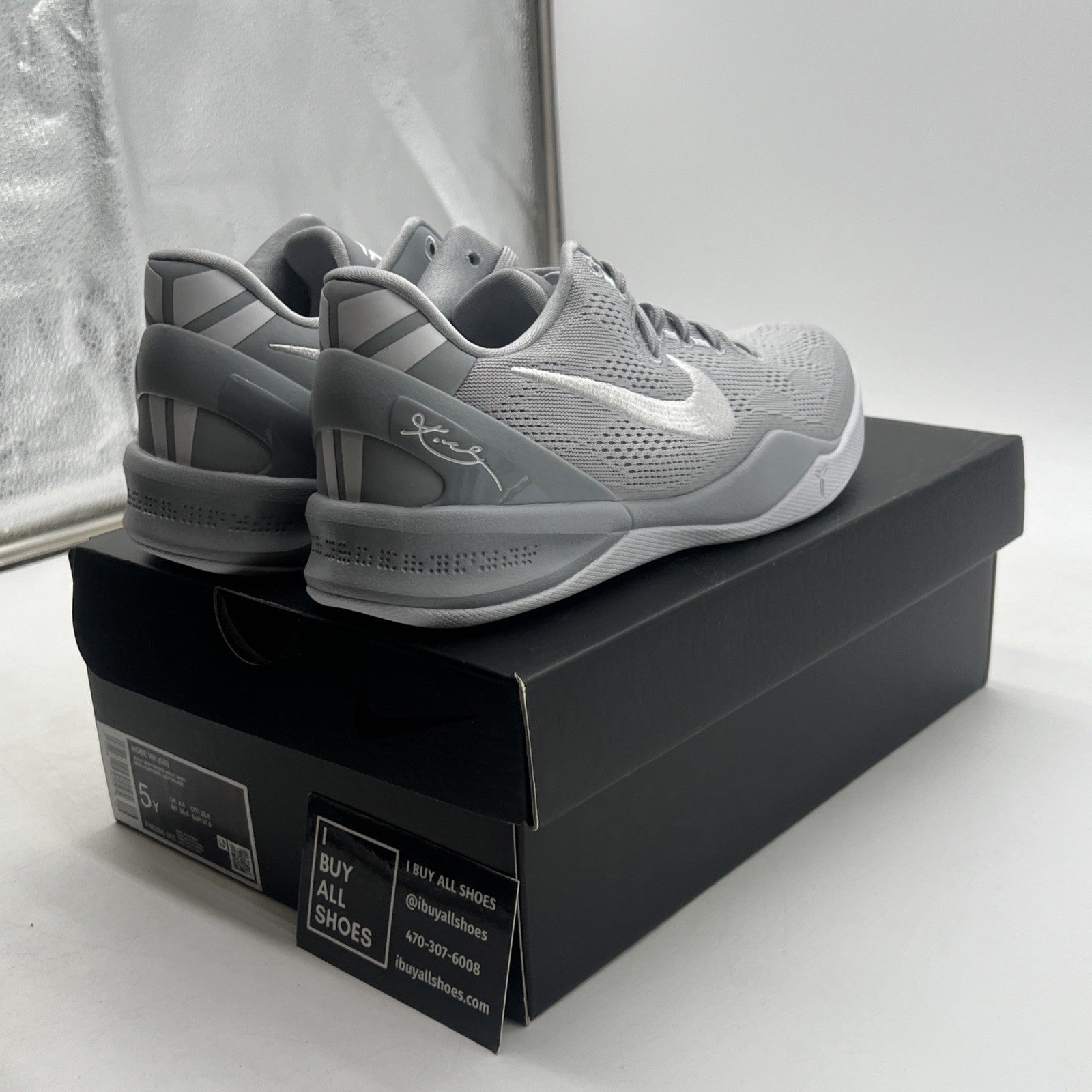 Size 5Y -  Nike Kobe 8 Protro Low White Metallic Gold (FN0266-003)