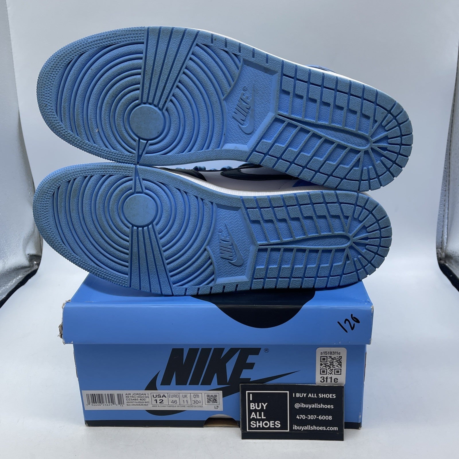 Size 12 - Air Jordan 1 Retro OG High UNC Toe (DZ5485-400)