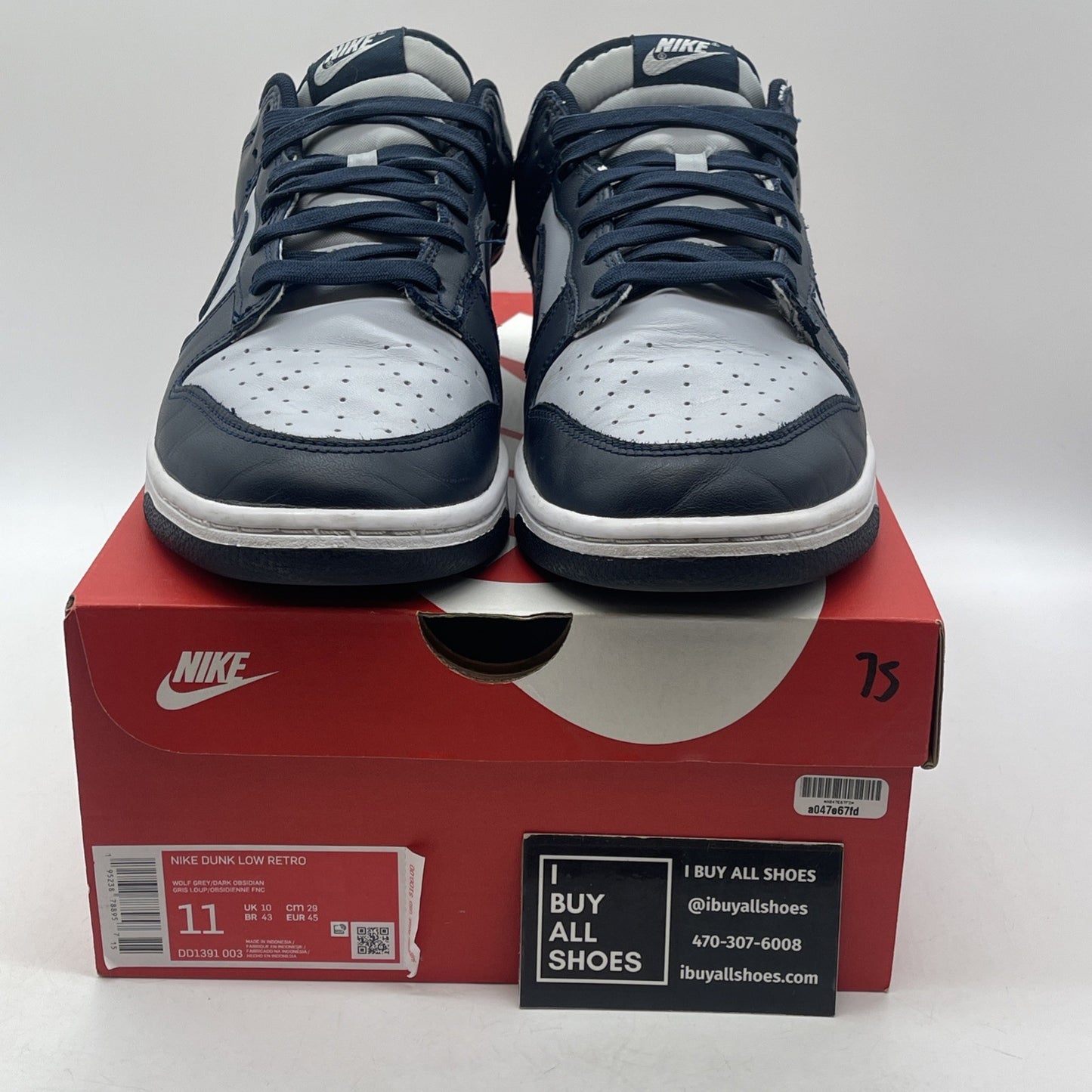 Size 11 - Nike Dunk Low Georgetown Blue Grey Leather (DD1391-003)