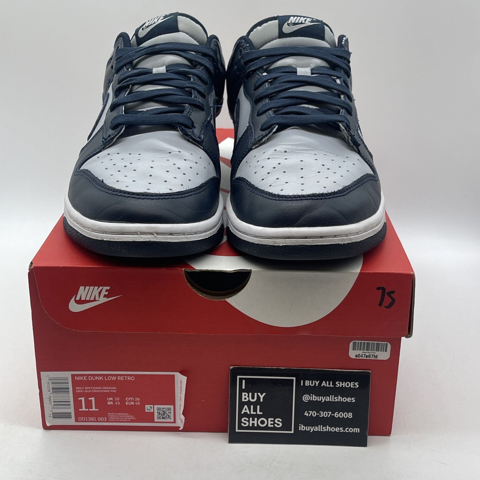 Size 11 - Nike Dunk Low Georgetown Blue Grey Leather (DD1391-003)