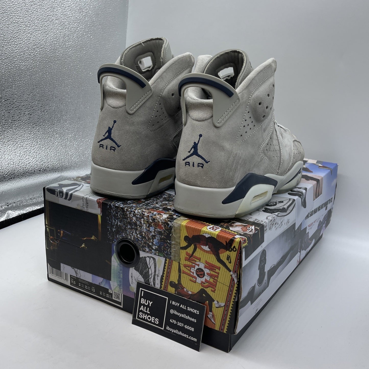 Size 11.5 - Jordan 6 Retro Mid Georgetown Blue Grey Suede (CT8529-012)
