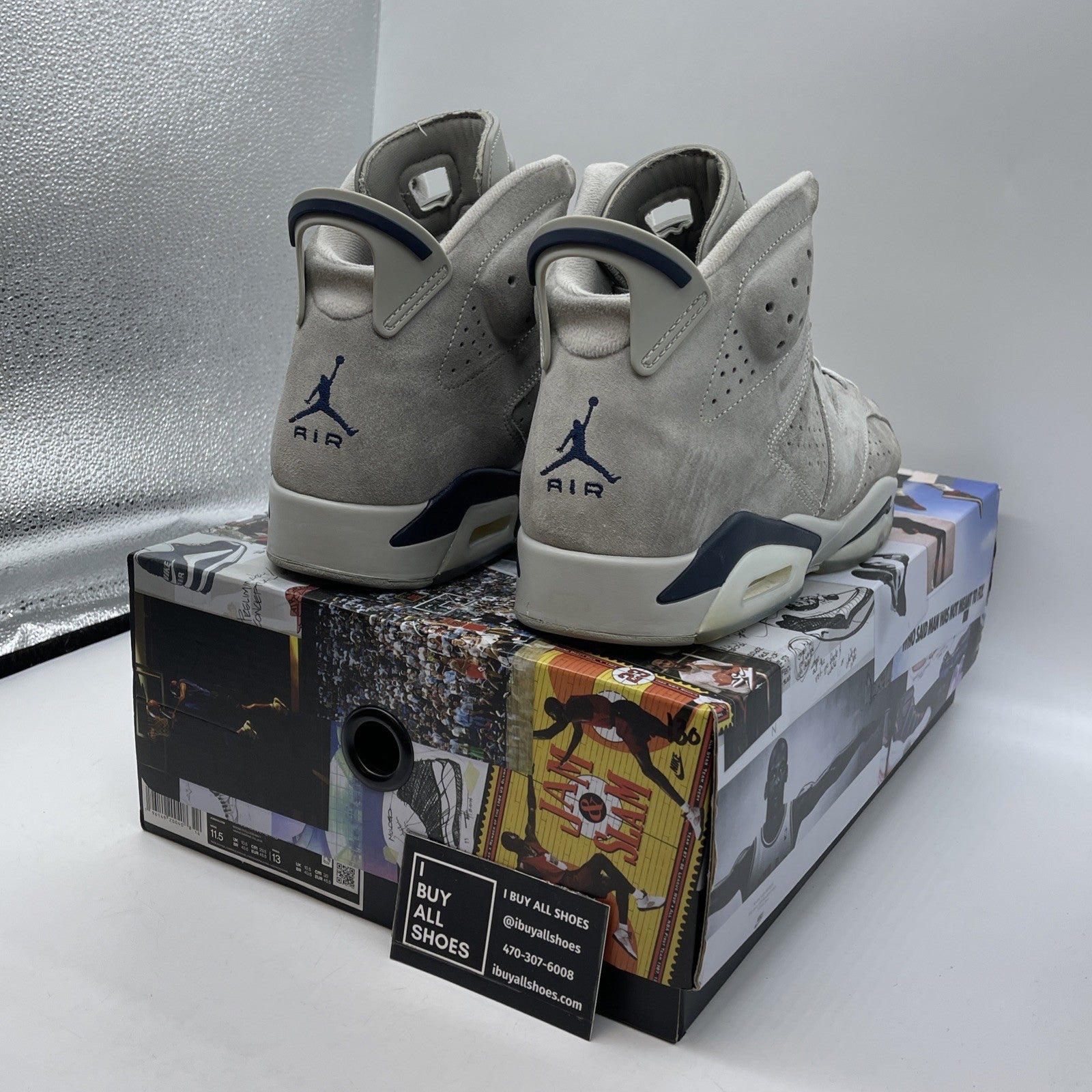 Size 11.5 - Jordan 6 Retro Mid Georgetown Blue Grey Suede (CT8529-012)