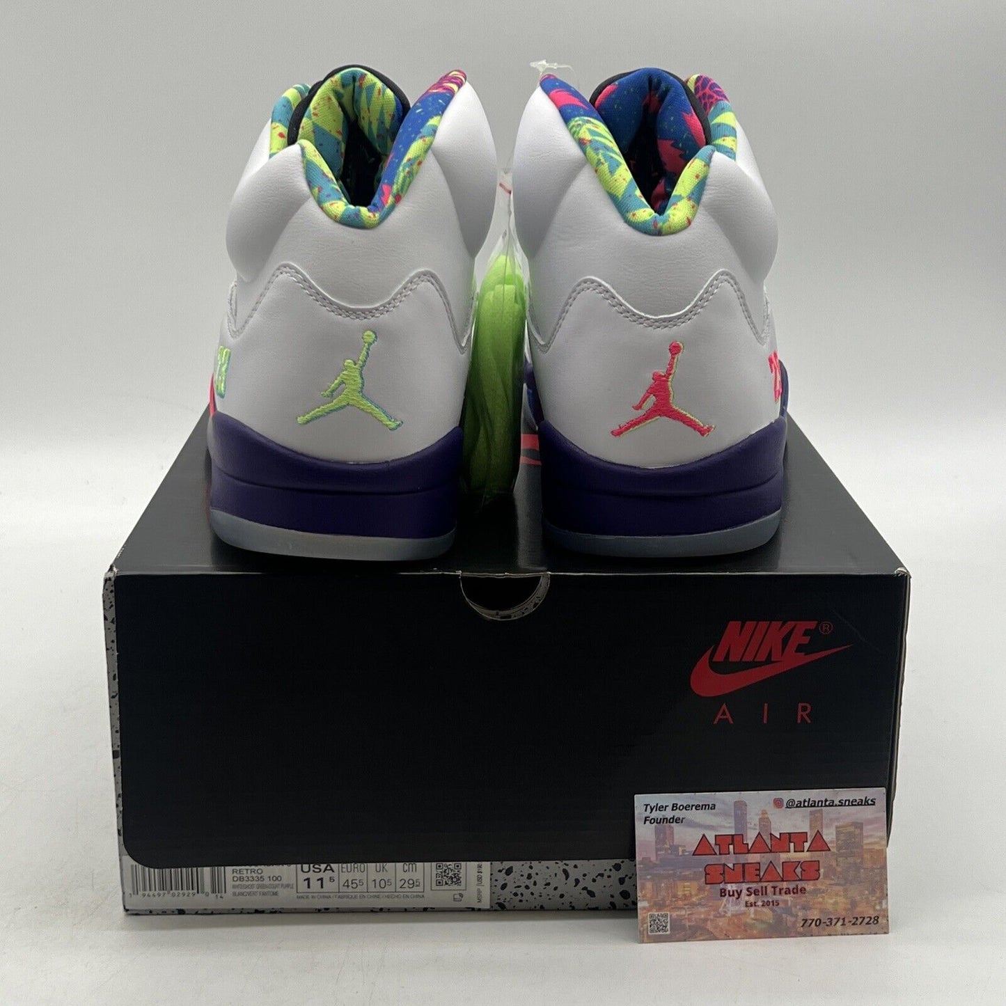 Size 11.5 - Jordan 5 Retro Alternate Bel-Air 2020 Green Purple (DB3335-100)