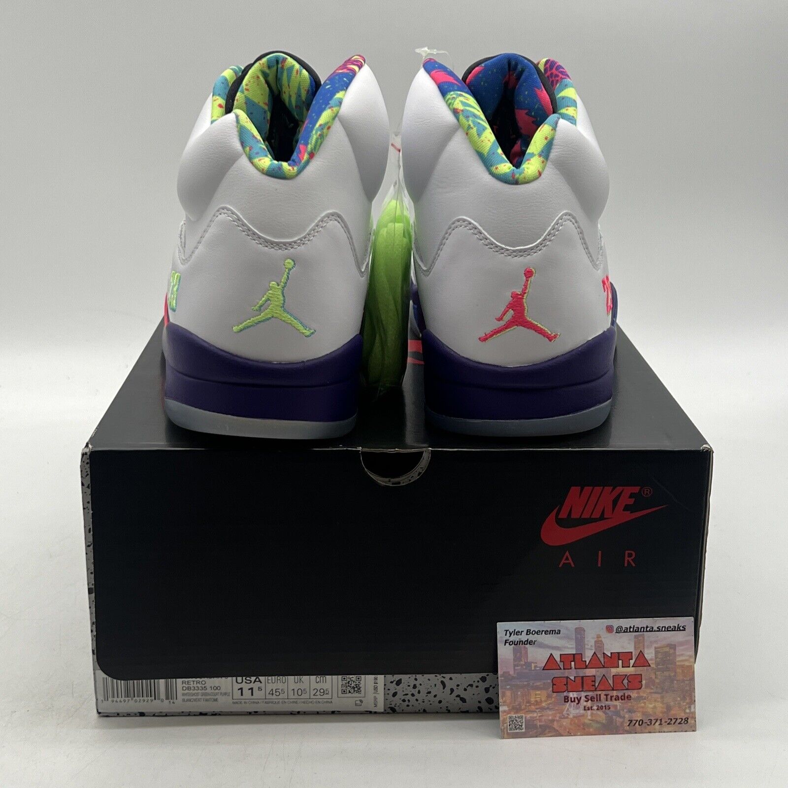 Size 11.5 - Jordan 5 Retro Alternate Bel-Air 2020 Green Purple (DB3335-100)
