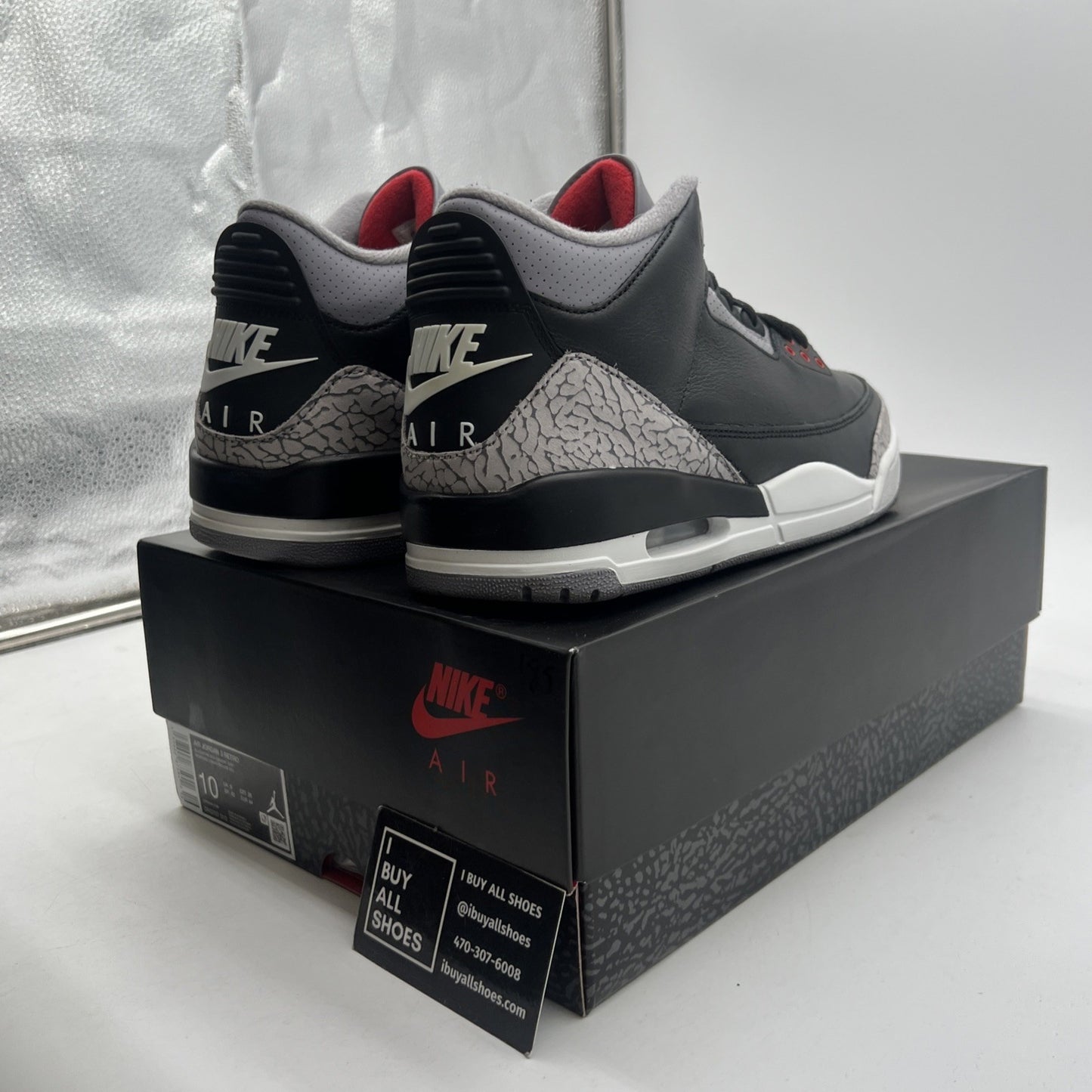 Size 10 - Air Jordan 3 Retro OG 2024 Black Cement (DN3707-010)