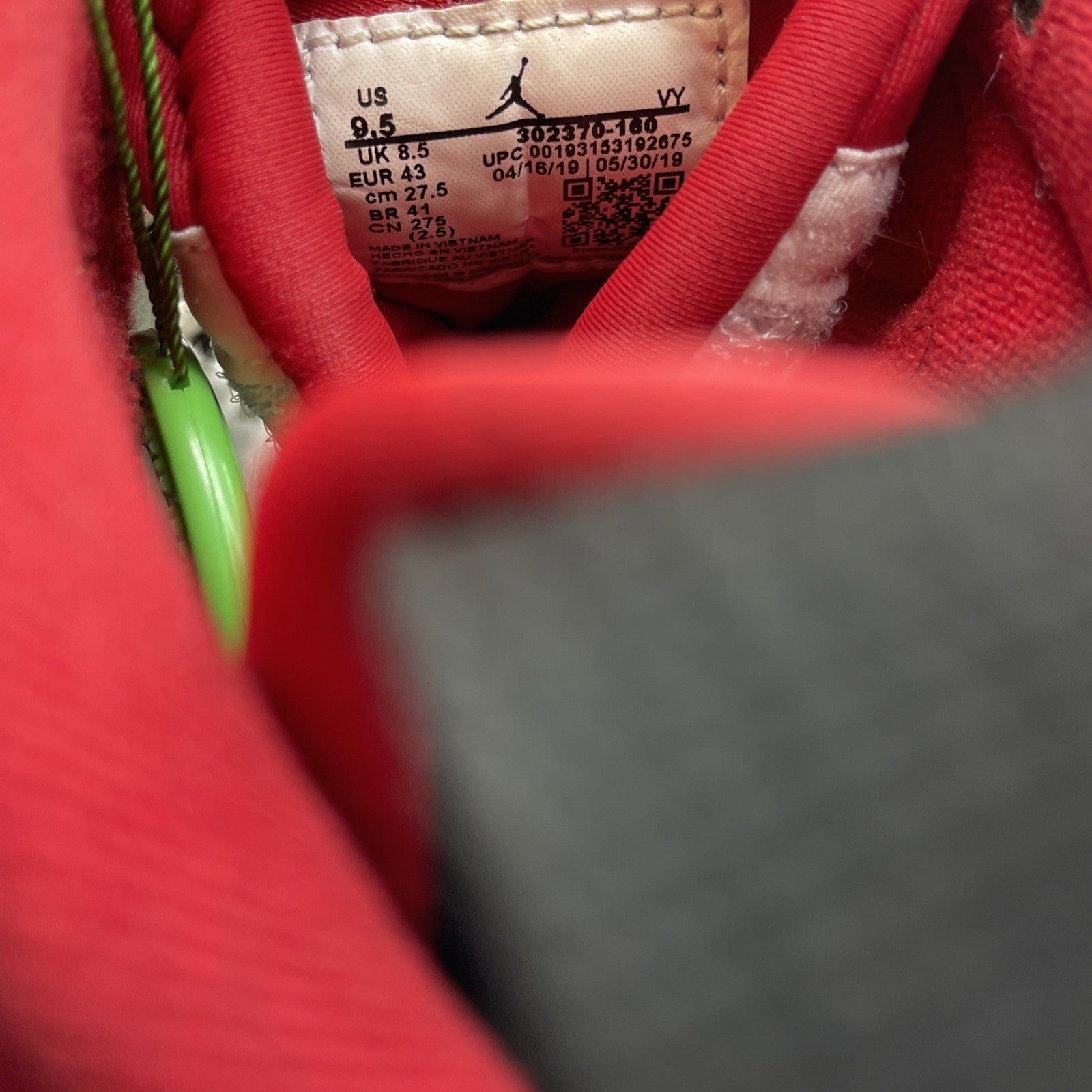 Size 9.5 - Air Jordan 9 Retro Gym Red White Black Leather (302370-160)