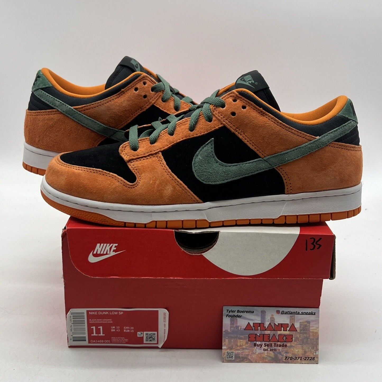 Size 11 - Nike Dunk SP Retro 2020 Low Ceramic Orange Green Suede (DA1469-001)