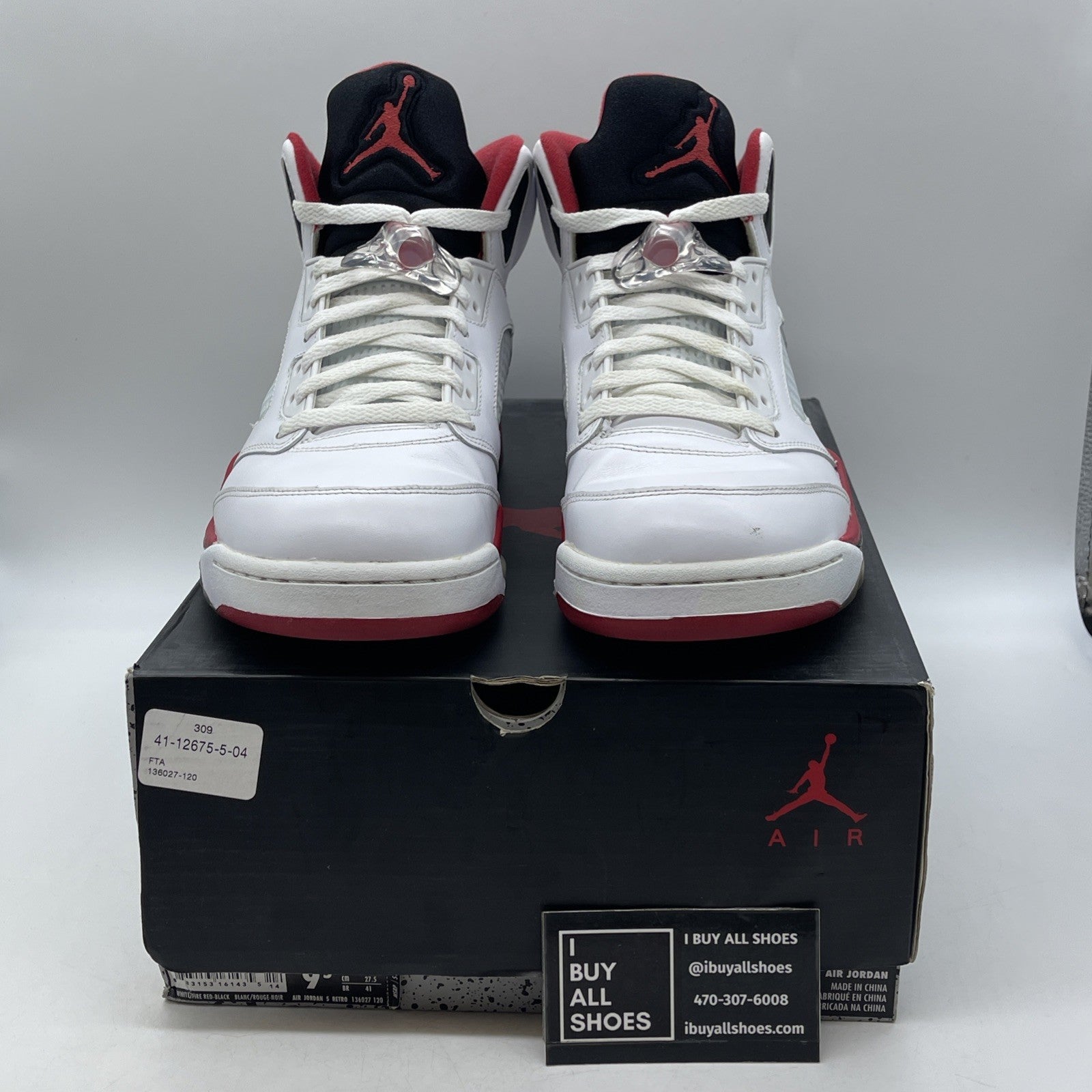 Size 9.5 - Air Jordan 5 Retro 2013 Fire Red (136027-120)